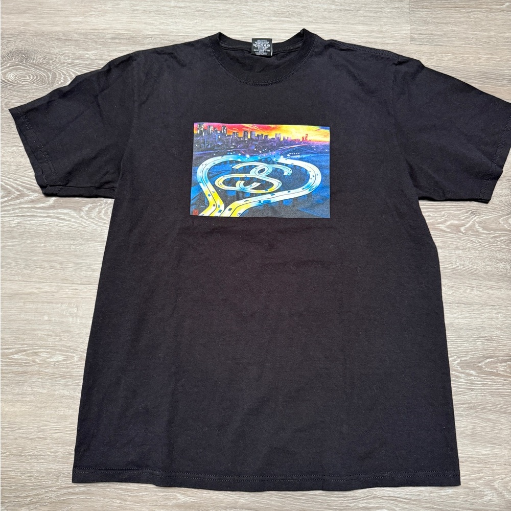 black stussy t shirt